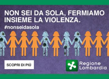 Non sei da sola - Regione lombardia banner Non sei da sola - Regione lombardia banner